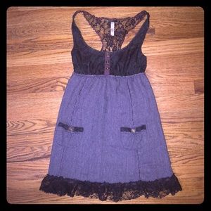 Free people purple lace mid length dress